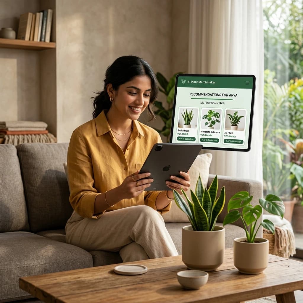 Personalized plant selection on digital recommendation matchmaker