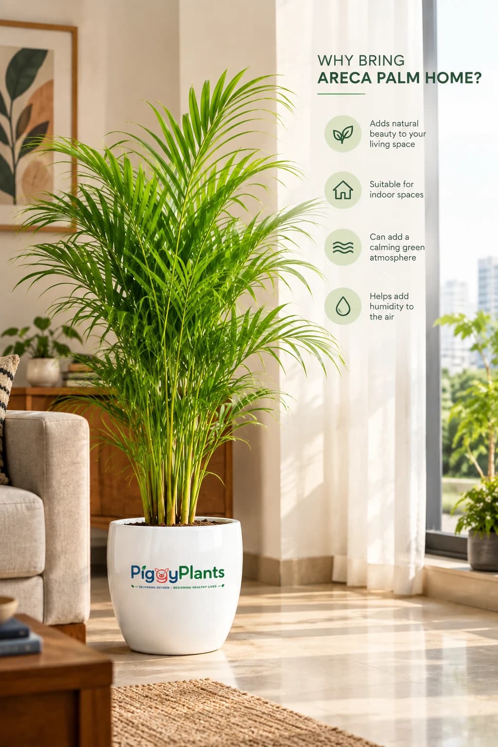 Areca Palm in a modern home and indoor wellness