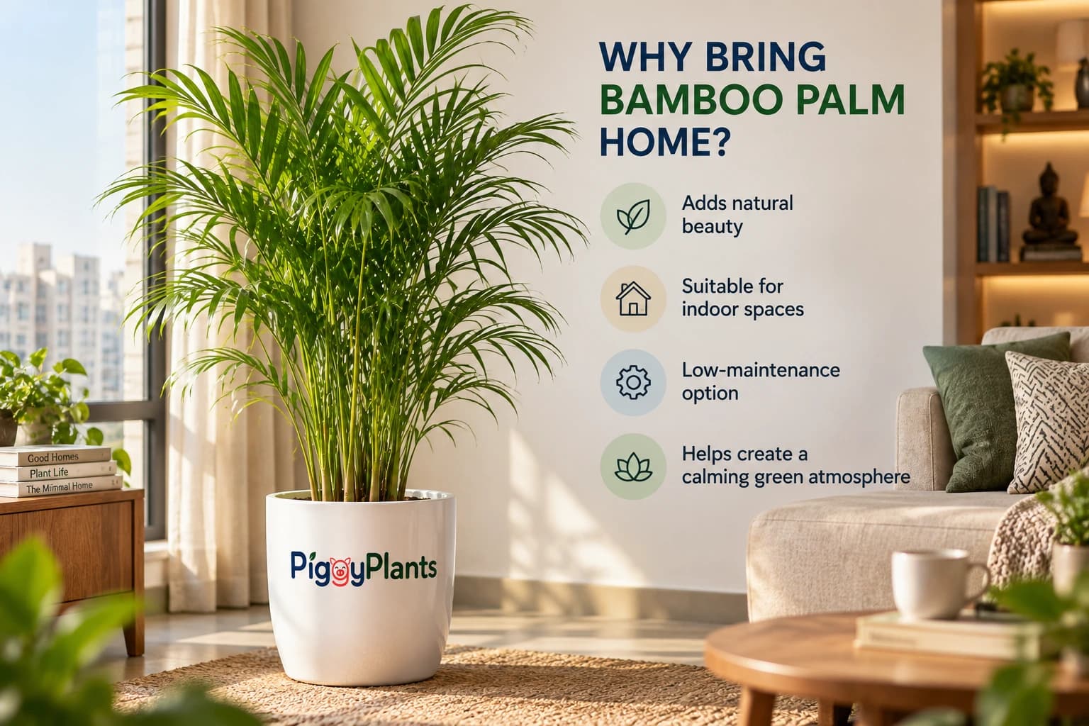 Bamboo Palm in a modern home and indoor wellness