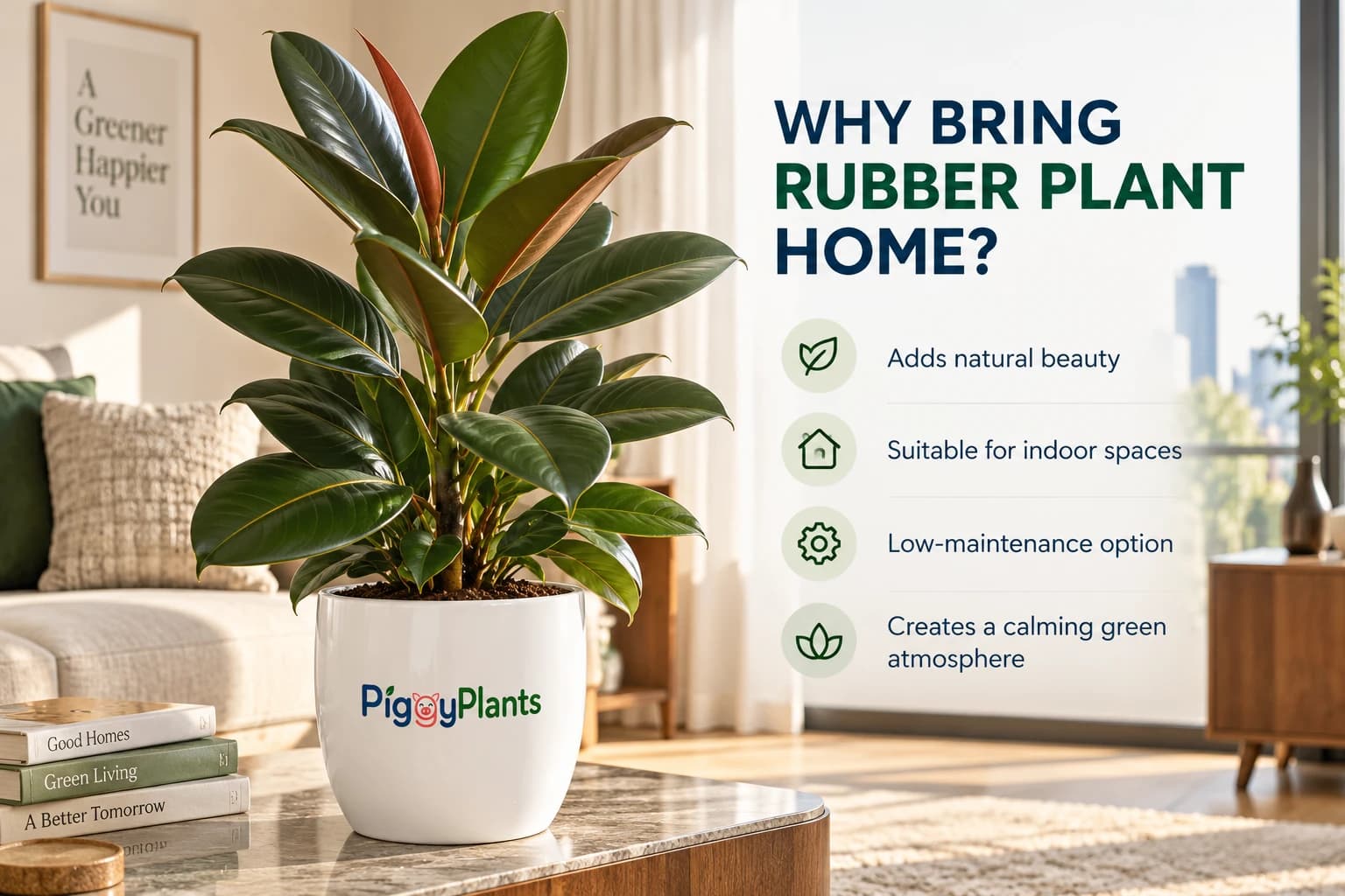 Rubber Plant in a modern home and indoor wellness