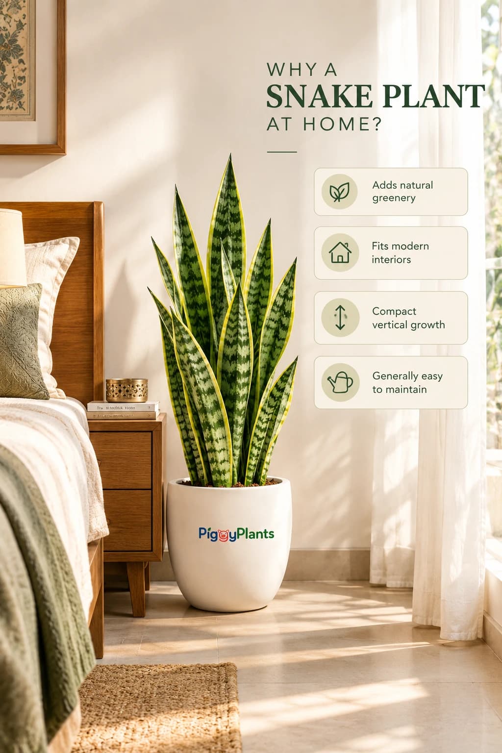 Snake Plant in a modern home and indoor wellness