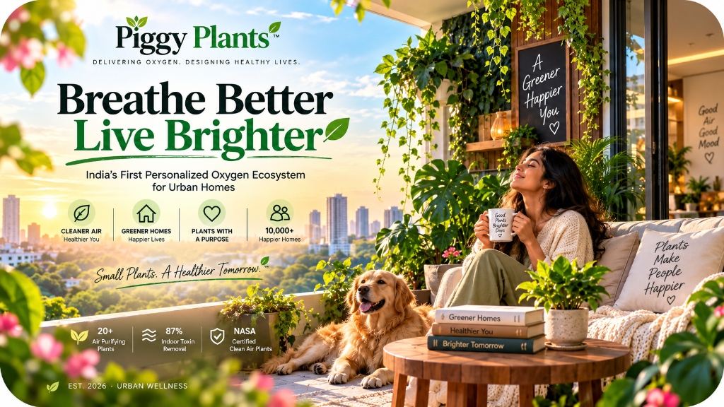 Piggy Plants — Breathe Better Live Brighter. India's First Personalized Oxygen Ecosystem for Urban Homes.