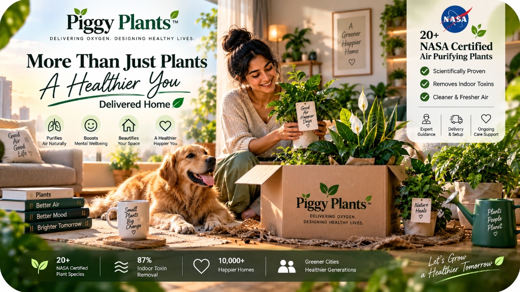Piggy Plants — More Than Just Plants, A Healthier You Delivered Home. 20+ NASA Certified Air Purifying Plants.